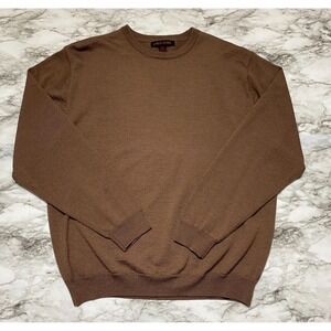 Linea‎ UOMO Mens Sweater Size XL Brown Wool Acrylic Knit Long Sleeve Pullover